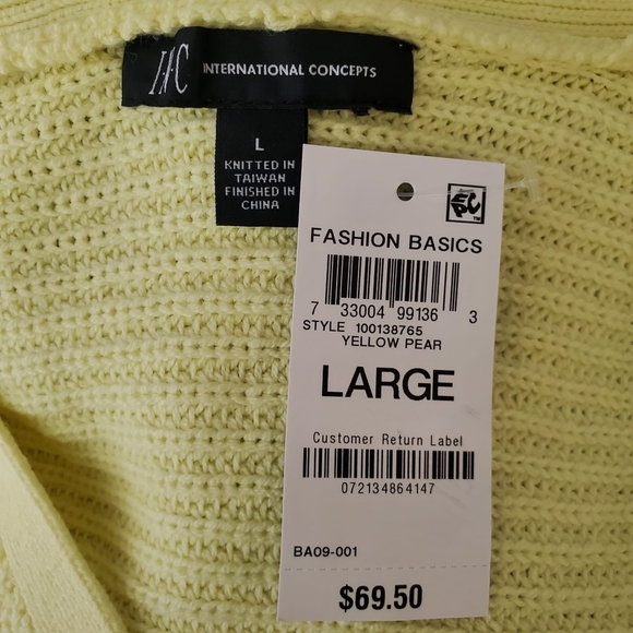 International Concepts Wrap Sweater Yellow Pear New - Picture 4 of 4